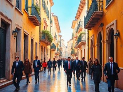 Pittura espressionista 'Vita di Strada' raffigurante scene quotidiane in una città europea.